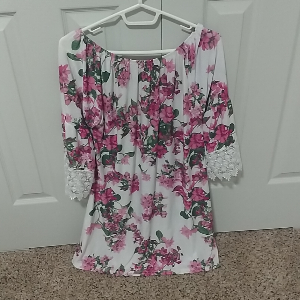 ⚓Silky Floral Off Shoulder Knee Length Dress